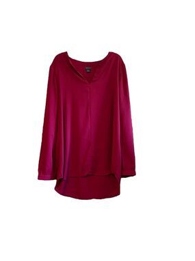 Porophrose Cranberry Blouse Long Sleeve Woman Large